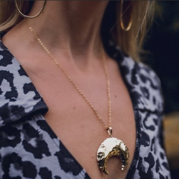 Anthropologie Jewelry - Gold Plated Half Moon necklace